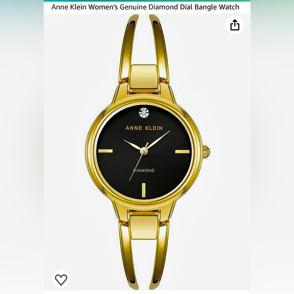 Anne Klein Women's Genuine Diamond Dial Bangle Watch NEW In Box - Picture 7 of 10
